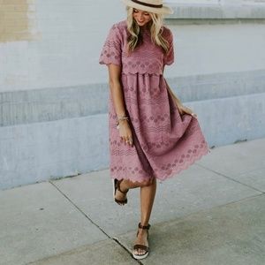 Piper and Scout Blue Eyelet Dress